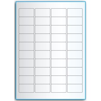 A4-etiketter, 40 stansade etiketter/ark, 45,7 x 25,4 mm, transparent, 50 ark - Etiketter på A-4 ark, transparent