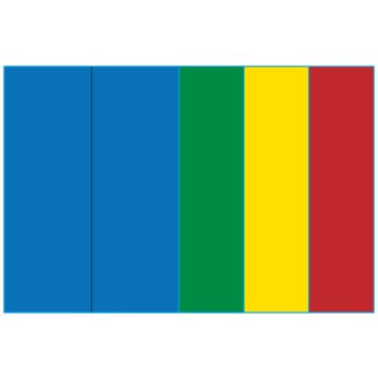 A4-etiketter, 2 stansade etiketter/ark, 105,00 x 295,3 mm, (blå, grön, gul eller röd) 100 ark - Etiketter på A-4 ark, färgade