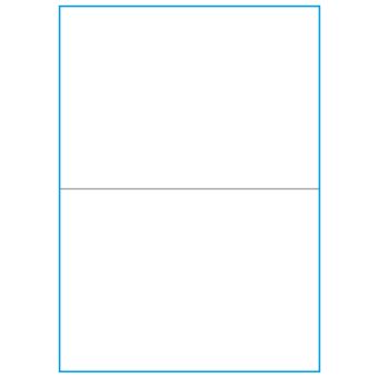 A4-2 slids , 2 stansade etiketter/ark, 210,0 x 147,6 mm, vit matta, 100 ark - Etiketter på A-4 ark, vit matt