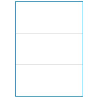 A4-3 slids, 3 stansade etiketter/ark, 210,0 x 98,4 mm, vit matt, 100 ark - Etiketter på A-4 ark, vit matt