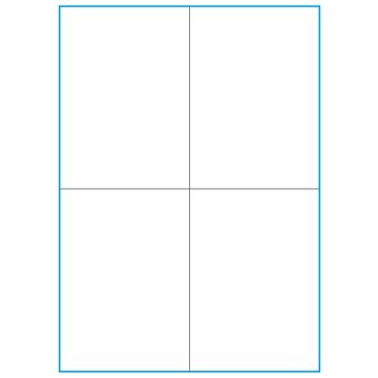 A4-4 slids, 4 stansade etiketter/ark, 105,0 x 147,6 mm, vit matt, 100 ark - Etiketter på A-4 ark, vit matt