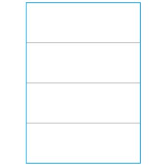 A4-4-smal slids, 4 stansade etiketter/ark, 210,0 x 73,8 mm, vit matt, 100 ark - Etiketter på A-4 ark, vit matt