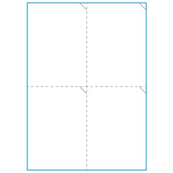A4-4 perf., 4 Stansade etiketter/ark, 105,0 x 147,6 mm, vit matt, 100 ark - Etiketter på A-4 ark, vit matt