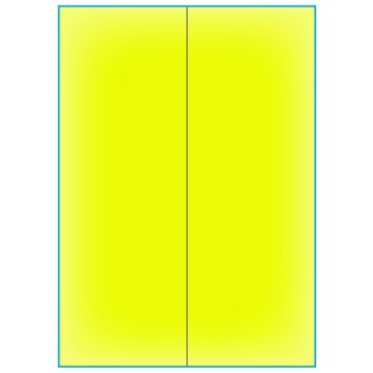 A4-etiketter, 2 stansade etiketter/ark, 105,00 x 295,3 mm, gul neon , 100 ark - Etiketter på A-4 ark, gul neon