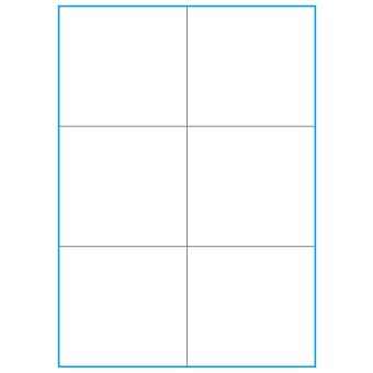 A4-6 slids, 6 stansade etiketter/ark, 105,0 x 98,4 mm, vit mat, 100 ark - Etiketter på A-4 ark, vit matt