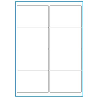 A4-8, 8 Stansade etiketter/ark, 99,1 x 67,7 mm, vit matt, 100 ark - Etiketter på A-4 ark, vit matt