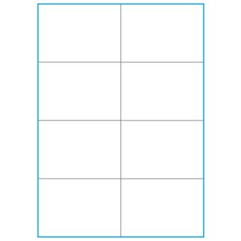 A4-8 slids, 8 stansade etiketter/ark, 105,0 x 73,8 mm, vit matt, 100 ark - Etiketter på A-4 ark, vit matt