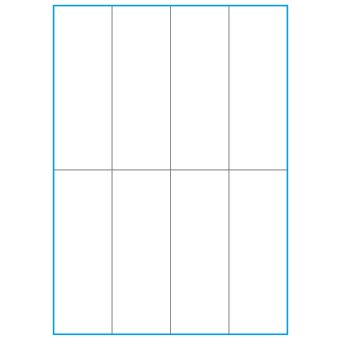 A4-8-smal slids, 8 stansade etiketter/ark, 52,5 x 147,6 mm, vit matt, 100 ark - Etiketter på A-4 ark, vit matt