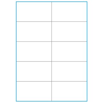 A4-10 slids, 10 stansade etiketter/ark, 105,0 x 59,1 mm, vit matt, 100 ark - Etiketter på A-4 ark, vit matt