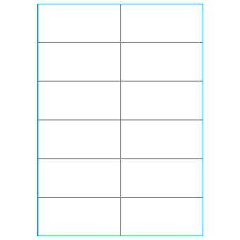 A4-12-smal slids, 12 stansade etiketter/ark, 105,0 x 49,2 mm, vit matt, 100 ark - Etiketter på A-4 ark, vit matt