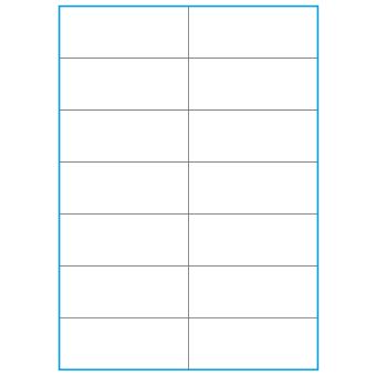 A4-14 slids, 14 stansade etiketter/ark, 105,0 x 42,2 mm, vit matt, 100 ark - Etiketter på A-4 ark, vit matt