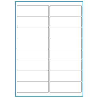 A4-16, 16 Stansade etiketter/ark, 99,1 x 33,9 mm, vit matt, 100 ark - Etiketter på A-4 ark, vit matt