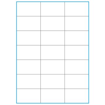 A4-21 slids, 21 stansade etiketter/ark, 70,0 x 42,2 mm, vit matt, 100 ark - Etiketter på A-4 ark, vit matt