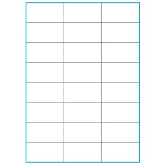 A4-24 slids, 24 stansade etiketter/ark, 70,0 x 36,9 mm, vit matt, 100 ark - Etiketter på A-4 ark, vit matt