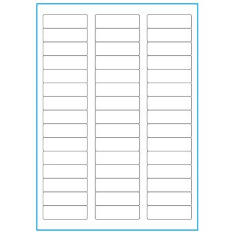 A4-45, 45 Stansade etiketter/ark, 58,0 x 17,8 mm, vit matt, 100 ark - Etiketter på A-4 ark, vit matt