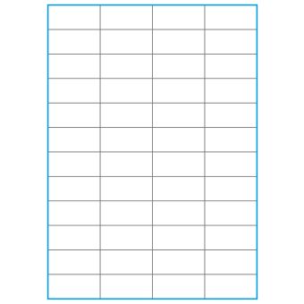 A4-48 slids, 48 stansade etiketter/ark, 52,5 x 24,6 mm, vit matt 100 ark - Etiketter på A-4 ark, vit matt