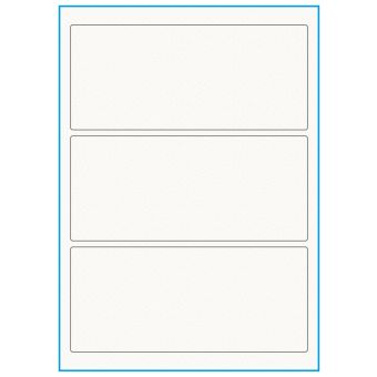 A4-3, 100% Recycled 3 stansade etiketter/ark, 198,0 x 85,0 mm, benvit/matt, 75 ark - A-4 etiketter, 100% recycled