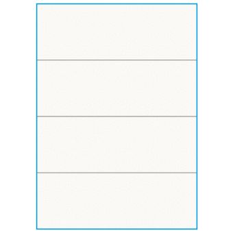 A4-4-smal slids, 100% Recycled, 4 stansade etiketter/ark, 210,0 x 73,8 mm, benvit/matt, 75 ark - A-4 etiketter, 100% recycled