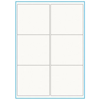 A4-6, 100% Recycled 6 stansade etiketter/ark, 99,1 x 93,1 mm, benvit/matt, 75 ark - A-4 etiketter, 100% recycled