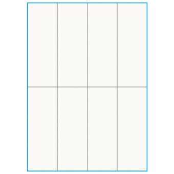 A4-8-smal slids, 100% Recycled, 8 stansade etiketter/ark, 52,5 x 147,6 mm, benvit/matt, 75 ark - A-4 etiketter, 100% recycled