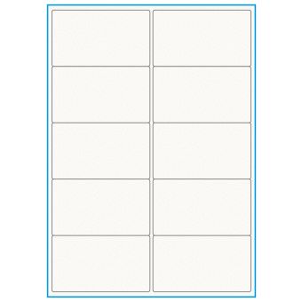 A4-10, 100% Recycled 10 stansade etiketter/ark, 99,1 x 57,0 mm, benvit/matt, 75 ark - A-4 etiketter, 100% recycled