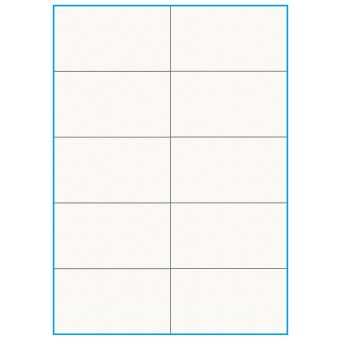 A4-10 slids, 100% Recycled, 10 stansade etiketter/ark, 105,0 x 59,1 mm, benvit/matt, 75 ark - A-4 etiketter, 100% recycled