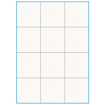 A4-12 slids, 100% Recycled, 12 stansade etiketter/ark, 70,0 x 73,8 mm, benvit/matt, 75 ark - A-4 etiketter, 100% recycled