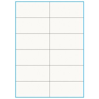 A4-12-smal slids, 100% Recycled, 12 stansade etiketter/ark, 105,0 x 49,2 mm, benvit/matt, 75 ark - A-4 etiketter, 100% recycled