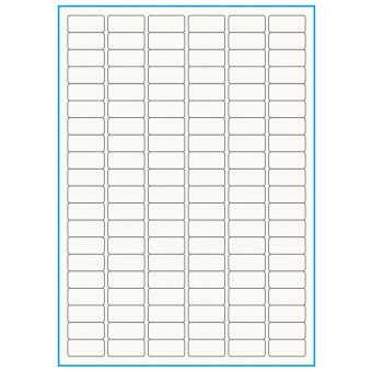 A4-120, 100% Recycled 120 stansade etiketter/ark, 30,0 x 14,0 mm, benvit/matt, 75 ark - A-4 etiketter, 100% recycled
