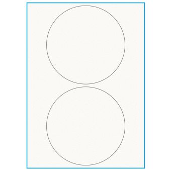 A4-Ø140, 100% Recycled 2 stansade etiketter/ark, Ø140 mm, benvit/matt, 75 ark - A-4 etiketter, 100% recycled