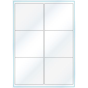 A4-6, Gloss, 6 stansade etiketter/ark, 99,1 x 93,1 mm, vit/gloss, 100 ark - Etiketter på A-4 ark, vit blank