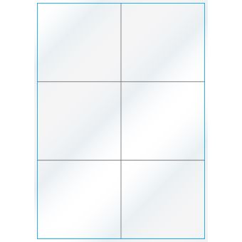 A4-6 slids, Gloss, 6 stansade etiketter/ark, 105,0 x 98,4 mm, vit/gloss  100 ark - Etiketter på A-4 ark, vit blank