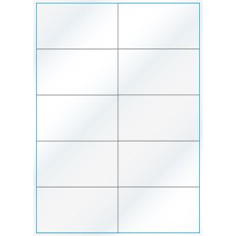 A4-10 slids, Gloss, 10 stansade etiketter/ark, 105,0 x 59,1 mm, vit/gloss  100 ark - Etiketter på A-4 ark, vit blank