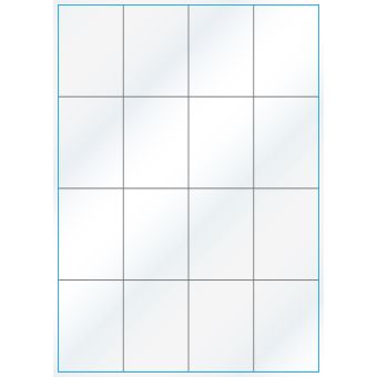 A4-16 slids, Gloss, 16 stansade etiketter/ark, 52,5 x 73,8 mm, vit/gloss 100 ark - Etiketter på A-4 ark, vit blank