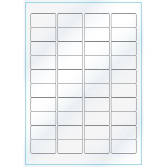 A4-40, Gloss, 40 stansade etiketter/ark, 45,7 x 25,4 mm, vit/gloss, 100 ark - Etiketter på A-4 ark, vit blank