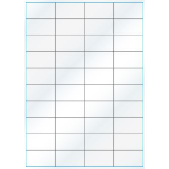 A4-40 slids, Gloss, 40 stansade etiketter/ark, 52,5 x 29,5 mm vit/gloss 100 ark - Etiketter på A-4 ark, vit blank