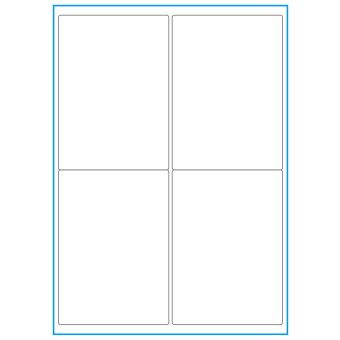 A4-etiketter, 4 stansade etiketter/ark, 99,1 x 139,0 mm, heavy duty, 50 ark - Etiketter på A-4 ark, heavy duty