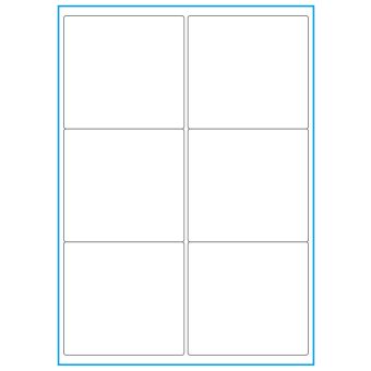 A4-etiketter, 6 stansade etiketter/ark, 99,1 x 93,1 mm, heavy duty, 50 ark - Etiketter på A-4 ark, heavy duty