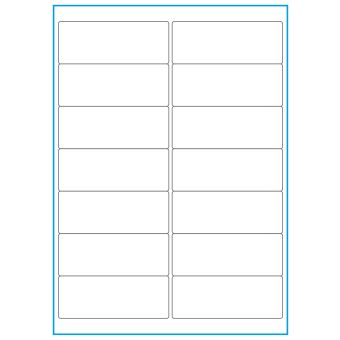 A4-etiketter, 14 stansade etiketter/ark, 99,1 x 38,1 mm, heavy duty, 50 ark - Etiketter på A-4 ark, heavy duty