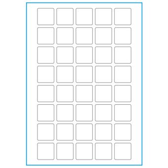 A4-etiketter, 40 stansade etiketter/ark, 30,0 x 30,0 mm, heavy duty, 50 ark - Etiketter på A-4 ark, heavy duty