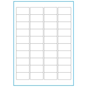 A4-etiketter, 40 stansade etiketter/ark, 45,7 x 25,4 mm, heavy duty, 50 ark - Etiketter på A-4 ark, heavy duty