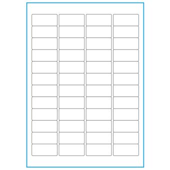 A4-etiketter, 48 stansade etiketter/ark, 45,7 x 21,2 mm, heavy duty, 50 ark - Etiketter på A-4 ark, heavy duty