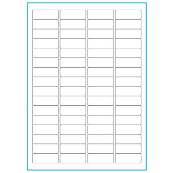 A4-etiketter, 64 stansade etiketter/ark, 45,7 x 16,9 mm, heavy duty, 50 ark - Etiketter på A-4 ark, heavy duty