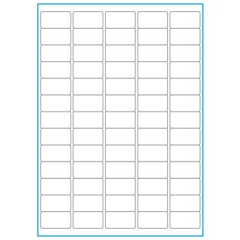 A4-etiketter, 65 stansade etiketter/ark, 38,1 x 21,2 mm, heavy duty, 50 ark - Etiketter på A-4 ark, heavy duty