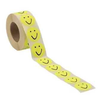 Stor Smiley etikett, Ø32 mm, 1.000 st. - Diverse