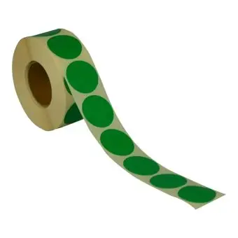 Rund etiket, Ø32, grön, permanent lim, 1000 st. - Runda färgade, Ø32 mm