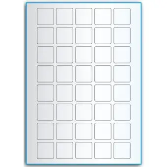 A4-etiketter, 40 stansade etiketter/ark, 30,0 x 30,0 mm, transparent, 50 ark - Etiketter på A-4 ark, transparent