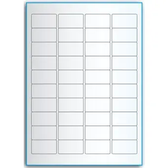 A4-etiketter, 40 stansade etiketter/ark, 45,7 x 25,4 mm, transparent, 50 ark - Etiketter på A-4 ark, transparent