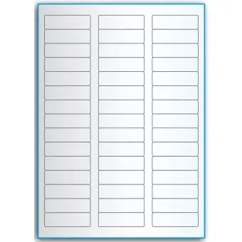 A4-etiketter, 45 stansade etiketter/ark, 58,0 x 17,8 mm, transparent, 50 ark - Etiketter på A-4 ark, transparent
