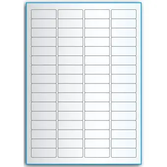 A4-etiketter, 64 stansade etiketter/ark, 45,7 x 16,9 mm, transparent, 50 ark - Etiketter på A-4 ark, transparent